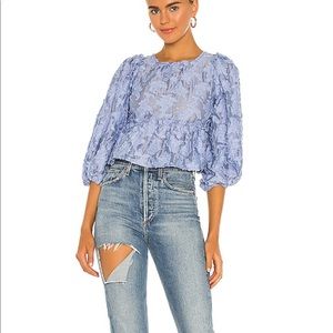 Free People Callie Top - Blue Sz XS
